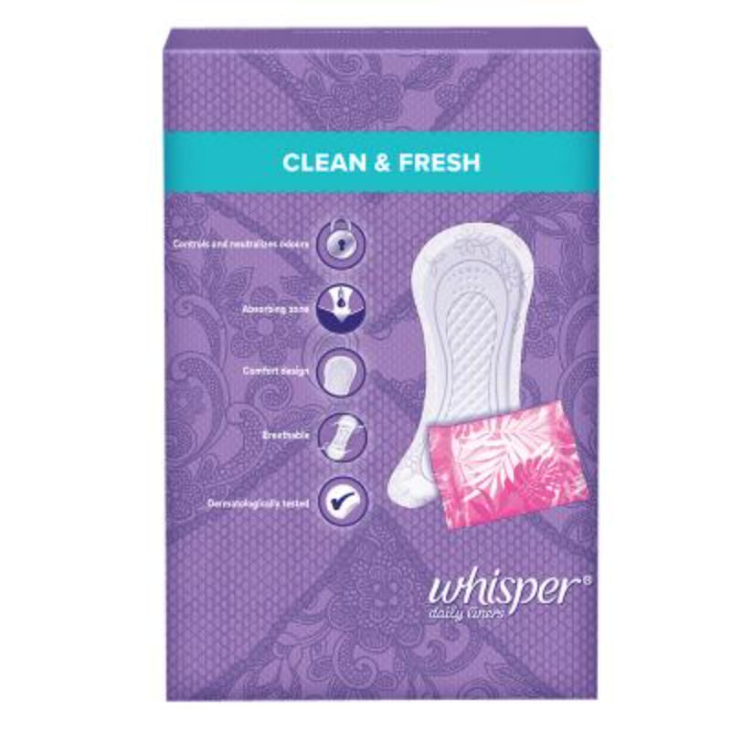 Clean and Fresh Daily Liners, 40 panty liners for women - Pack of 1