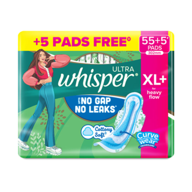 Ultra Upto No Gap No Leaks Sanitary Pads, 60 XL+ Pads, For Heavy Flow Protection