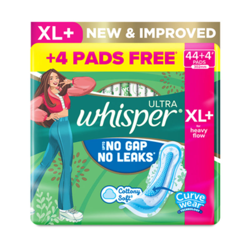 Ultra Upto No Gap No Leaks Sanitary Pads, 48 XL+ Pads, For Heavy Flow Protection
