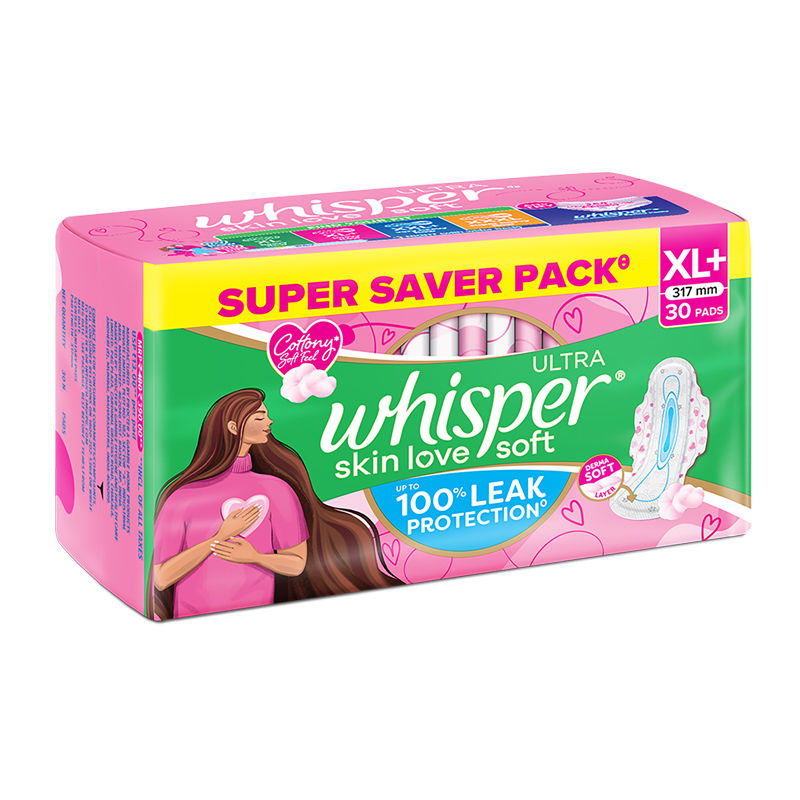 Ultra Skinlove Soft Sanitary Pads For Women,30 Thin Pads-Xl+,Our #1 Softness,Irritation Free