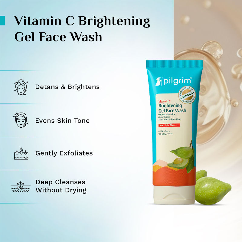 Vitamin C Brightening Gel Face Wash For Triple Glow+++