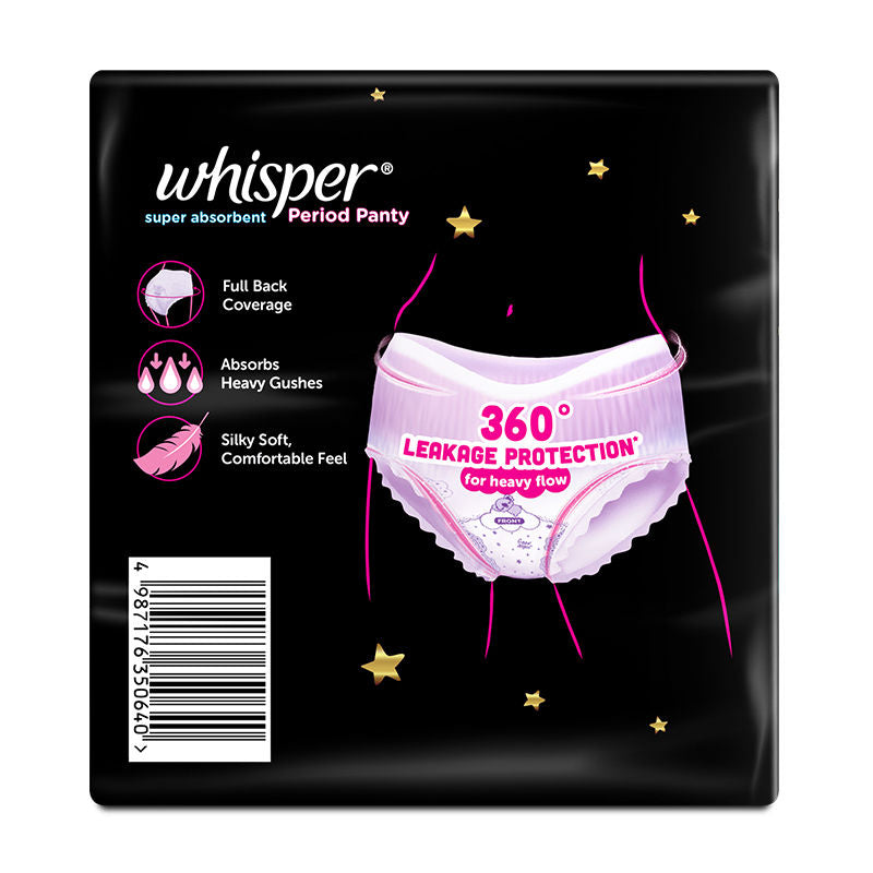 Super Absorbent Period Panty, 6 M-L Pants, 360 Degree Leakage Protection for Heavy Flow