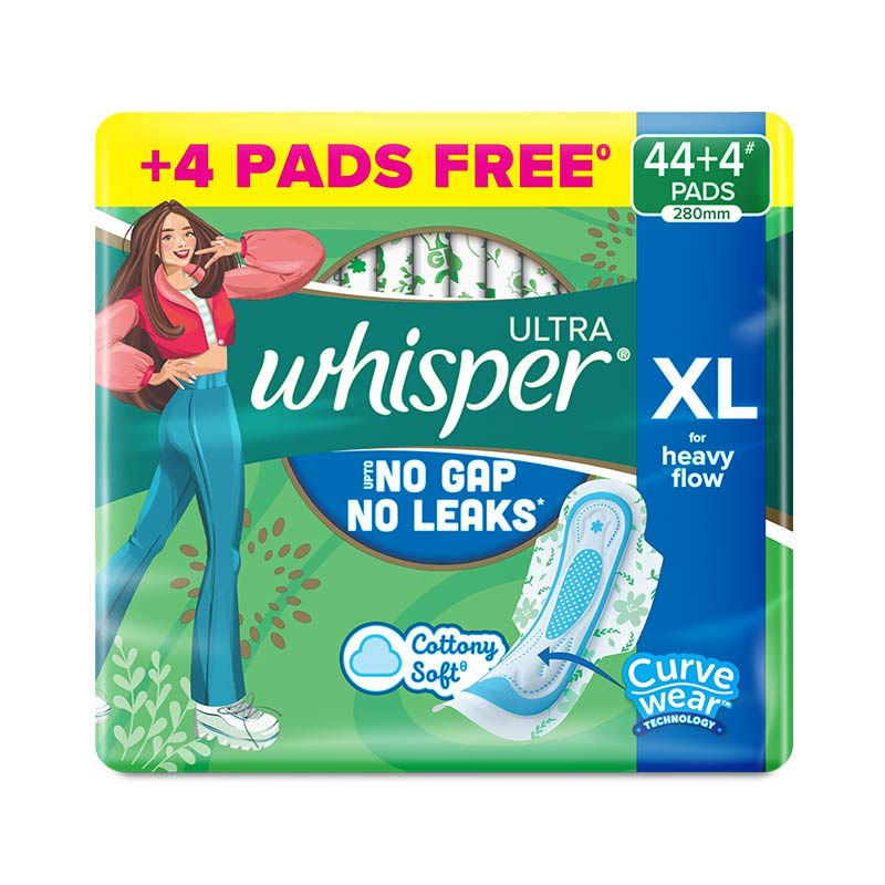 Ultra Upto No Gap No Leaks Sanitary Pads, 48 XL Pads, For Heavy Flow Protection