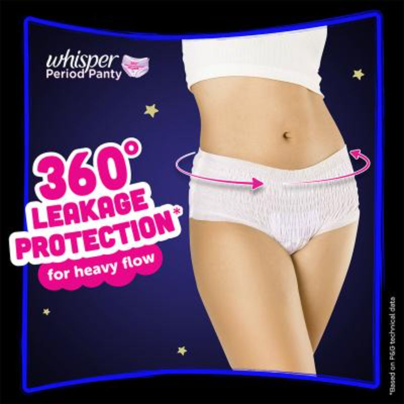 Super Absorbent Period Panty, 6 L-XL Pants, 360 Degree Leakage Protection for Heavy Flow
