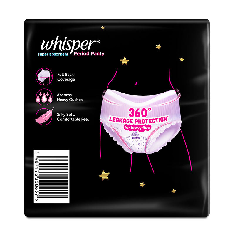 Super Absorbent Period Panty, 6 L-XL Pants, 360 Degree Leakage Protection for Heavy Flow