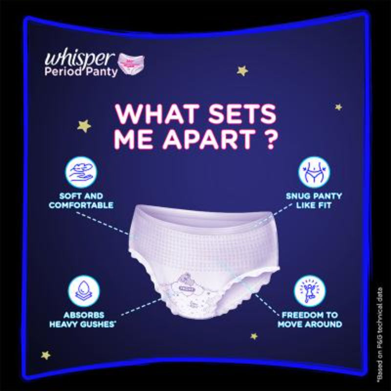 Super Absorbent Period Panty, 18 L-XL Pants, 360 Degree Leakage Protection for Heavy Flow