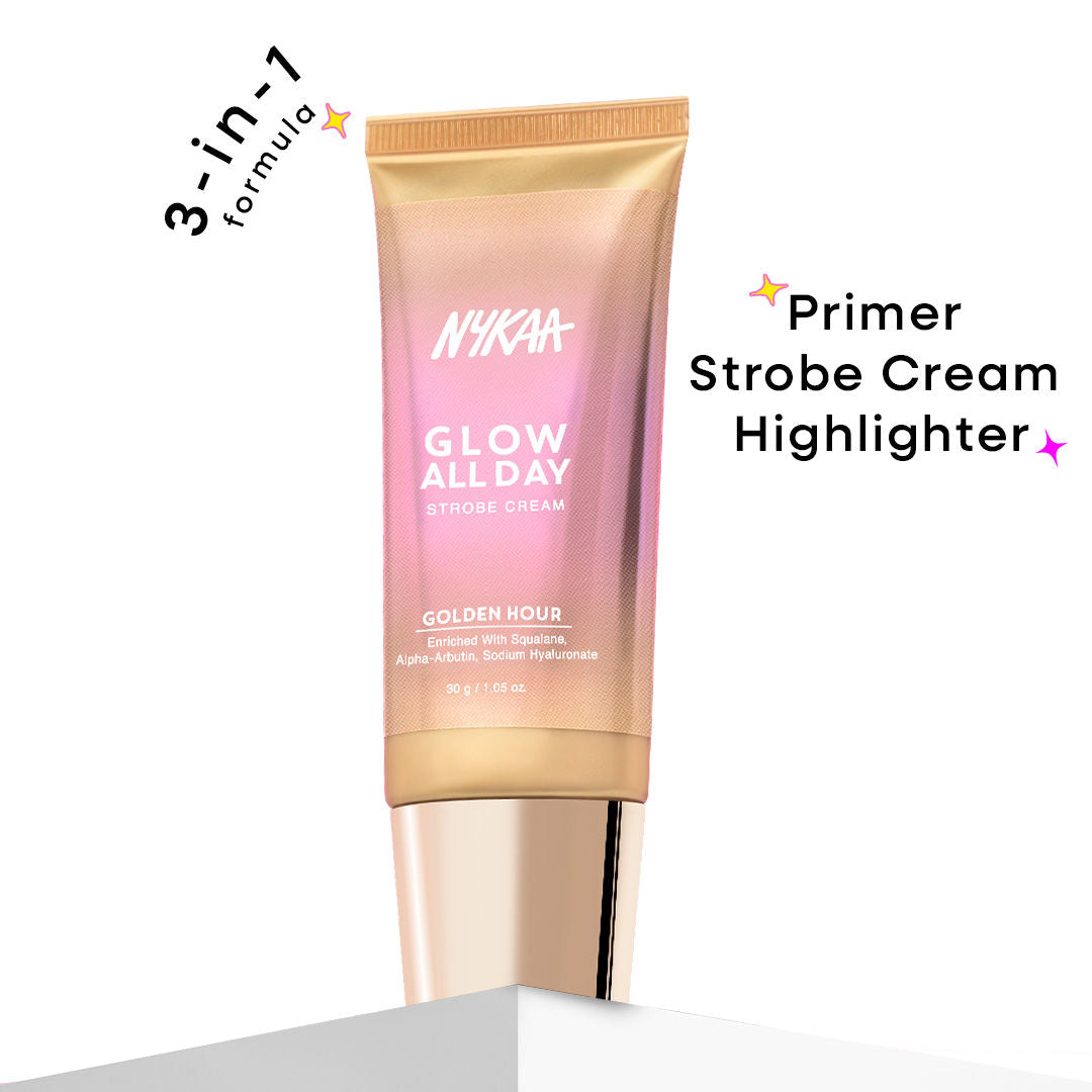 Nykaa Glow All Day Illuminating Strobe Cream + Moisturising Primer + Highlighter