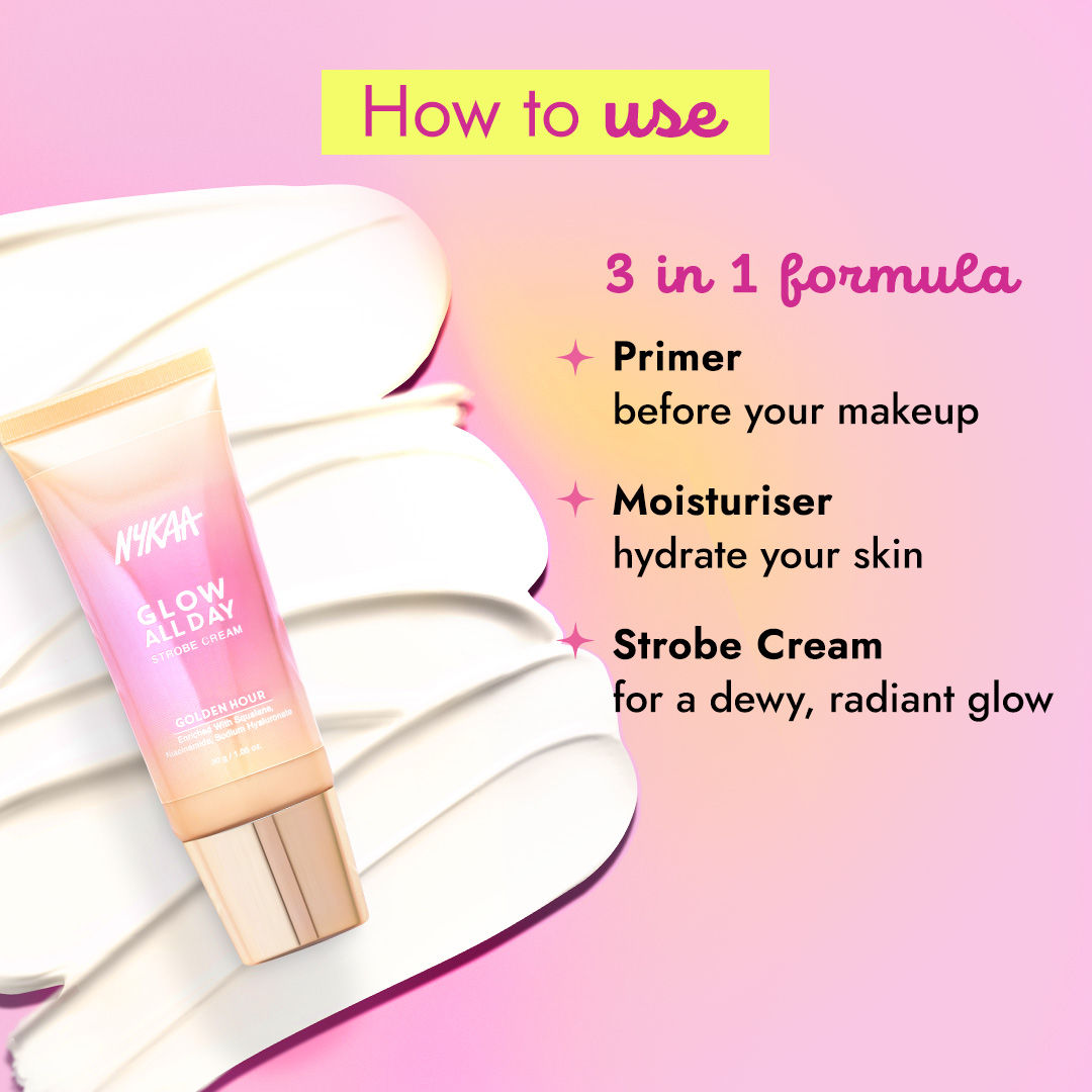 Nykaa Glow All Day Illuminating Strobe Cream + Moisturising Primer + Highlighter