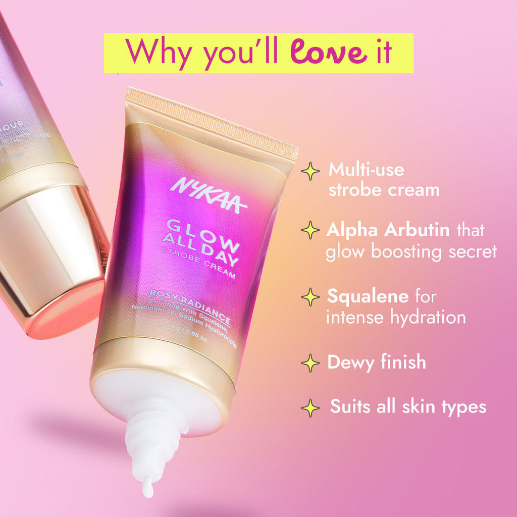 Nykaa Glow All Day Illuminating Strobe Cream + Moisturising Primer + Highlighter