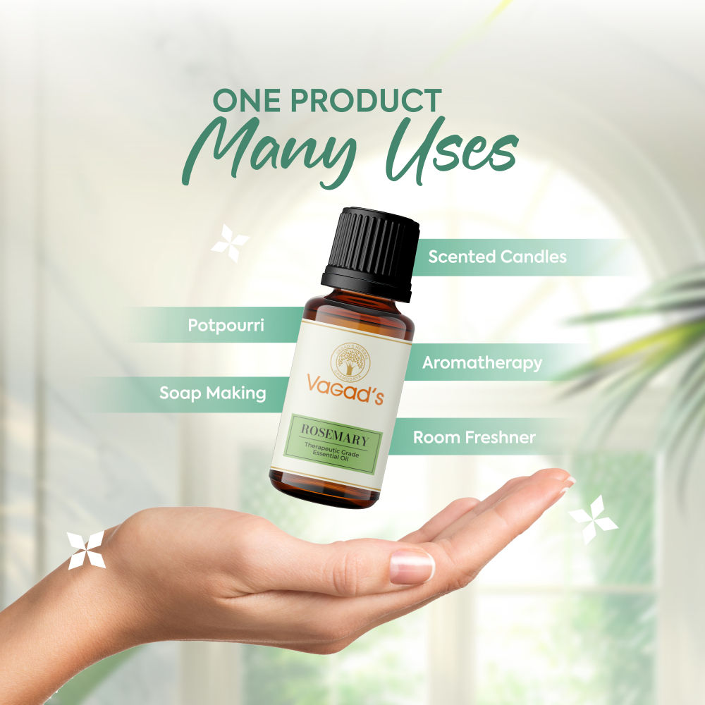Herbal Rosemary Essential Oil, for Hair & Aromatherapy