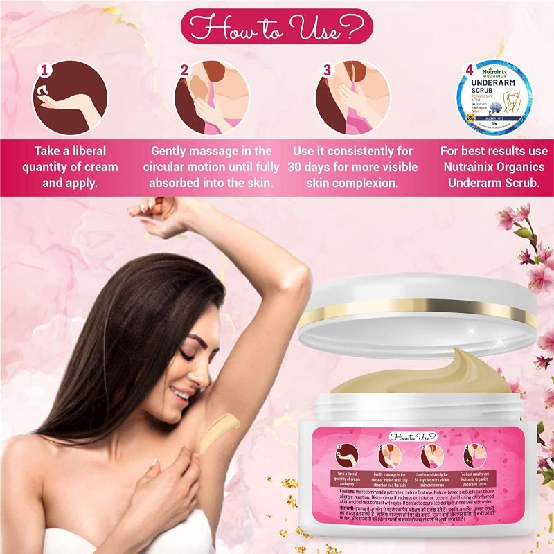 Organics Underarm Cream For All Skin Types Reduce Underarm Irritation