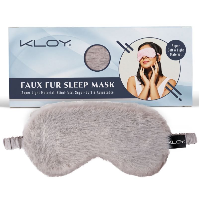 100% Faux Fur Sleep Eye Mask - Grey