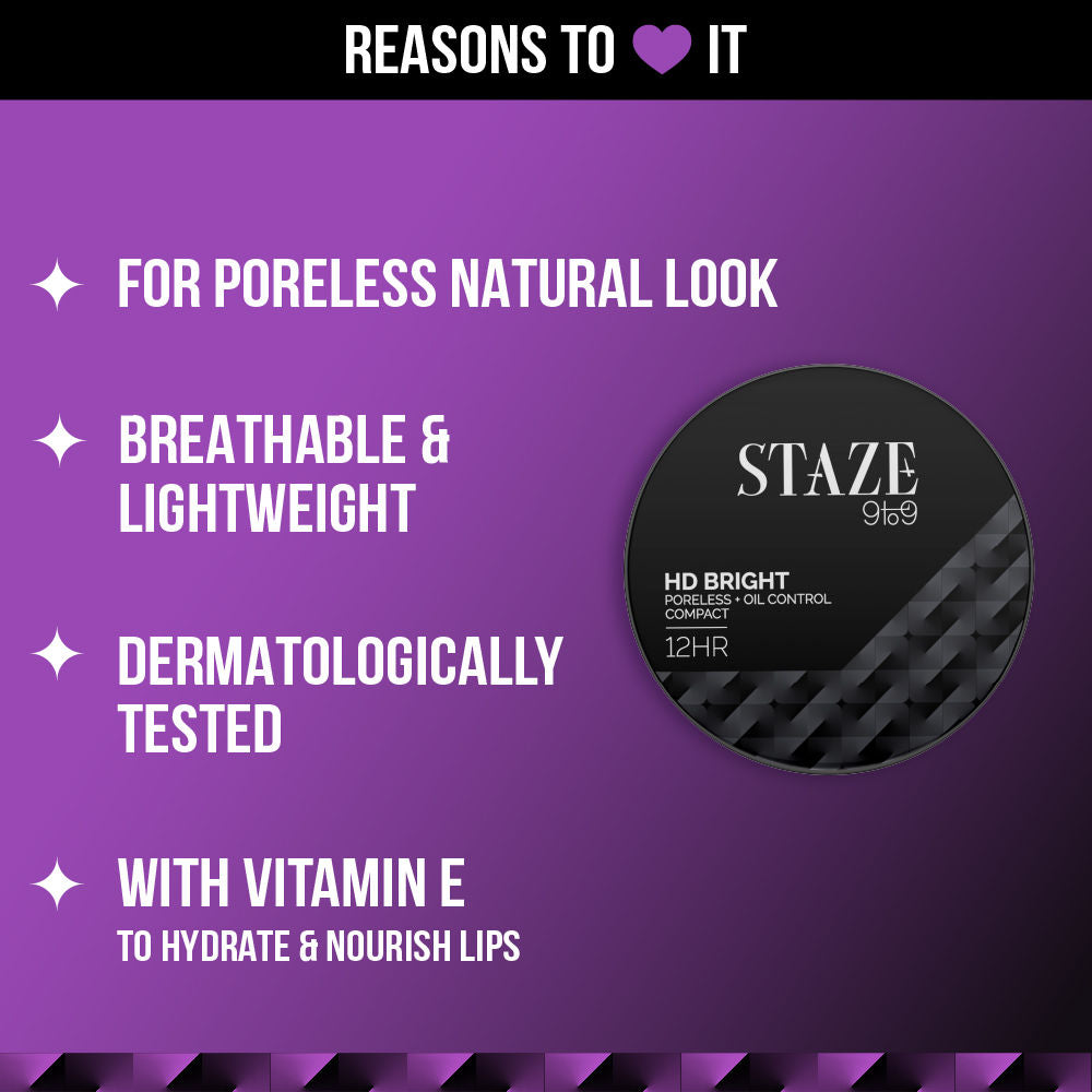 9to9 HD Bright Poreless + Oil Control Compact