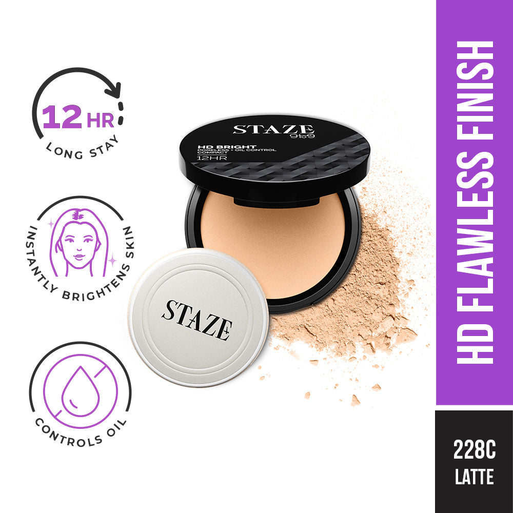 9to9 HD Bright Poreless + Oil Control Compact - 228C Latte