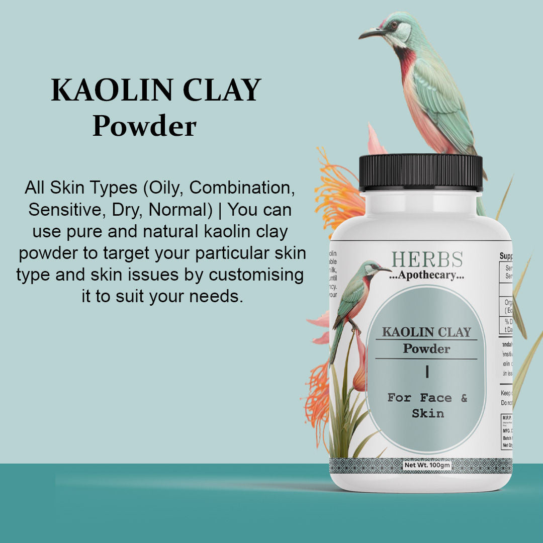 Herbs Apothecary Kaolin Clay Powder For Face And Skins