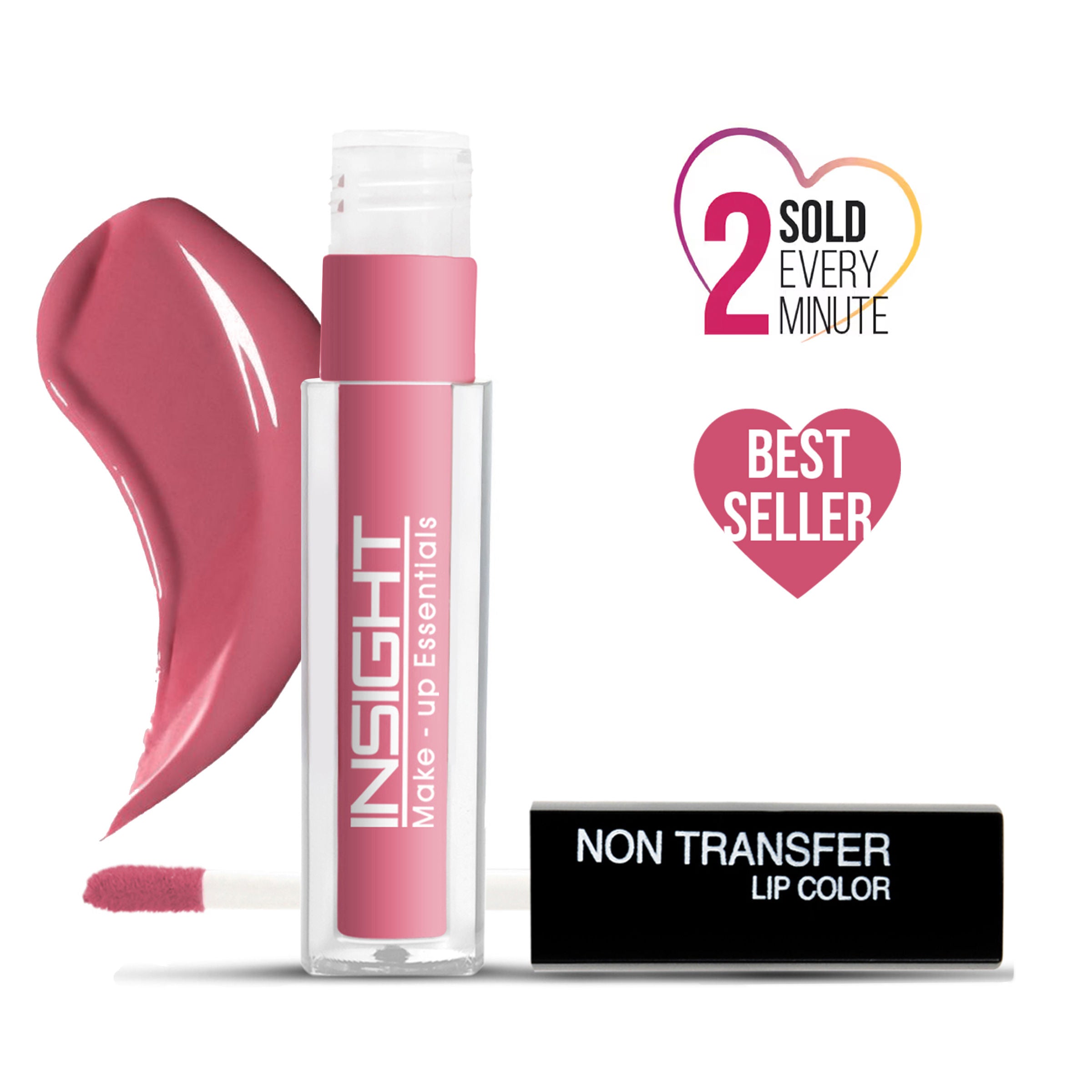 Non-Transfer Lip Color, 12hr Long Lasting Matte Lips, Moisturizing & Light Weight - 04 Ferocious Pink
