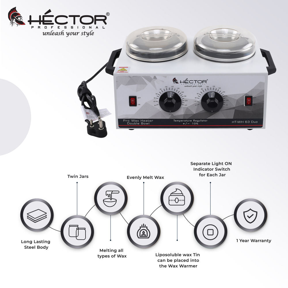 Wax Heater With Temprature Control And Double Pot For Salon & Home Use