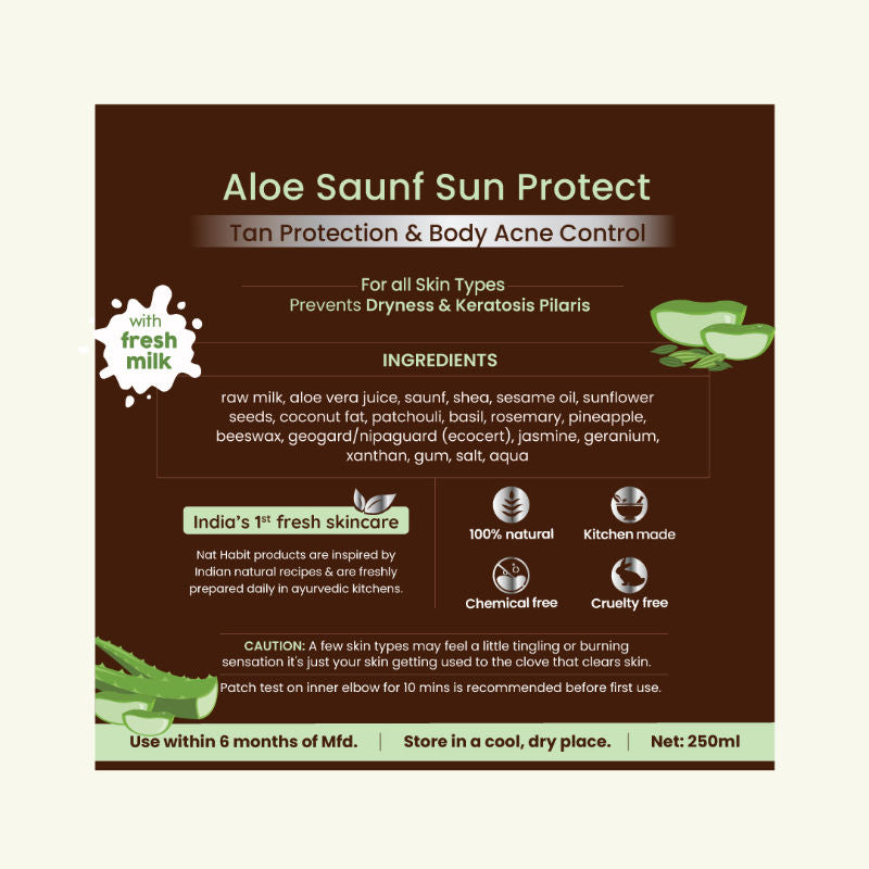 Aloe Sauf Sun Protect Fresh Malai Lotion