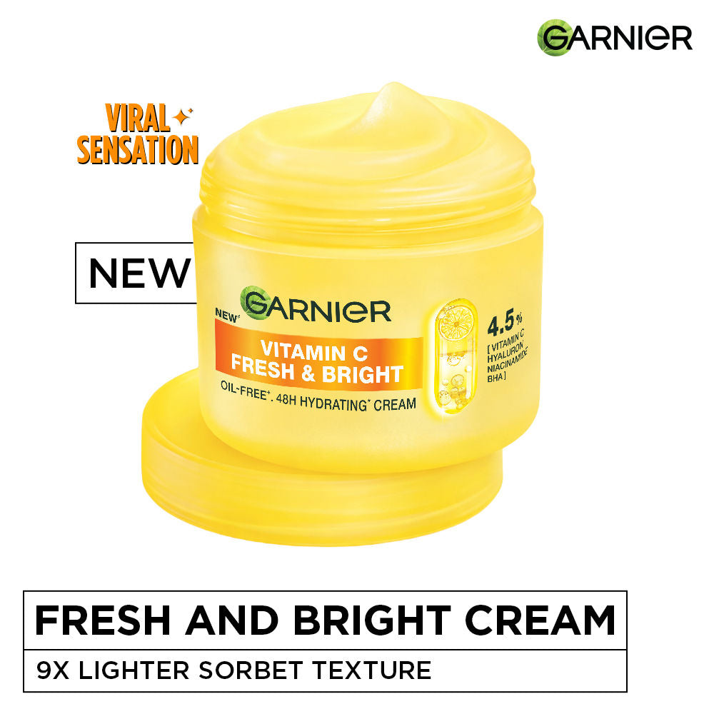 Fresh & Bright Vitamin C Sorbet Moisturizer, 4.5% Vit C, Hyaluronic Acid, Niacinamide