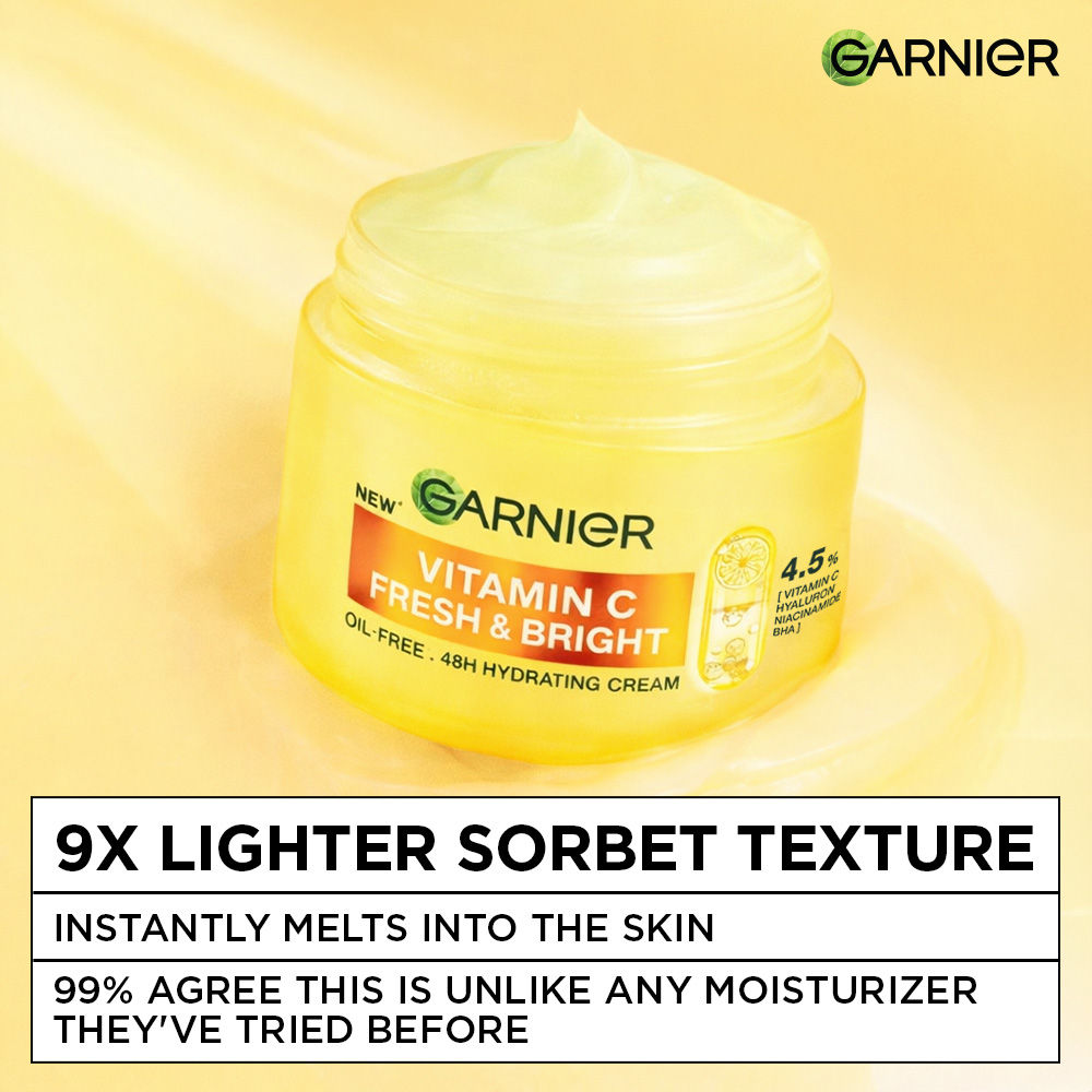 Fresh & Bright Vitamin C Sorbet Moisturizer, 4.5% Vit C, Hyaluronic Acid, Niacinamide