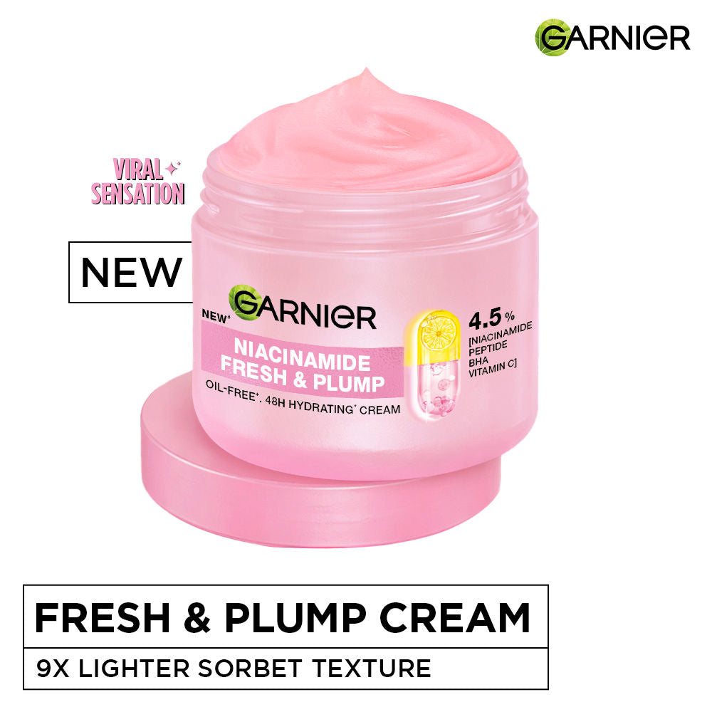 Fresh & Plump Niacinamide Sorbet Moisturizer, 4.5% Niacinamide Peptide BHA Vitamin C