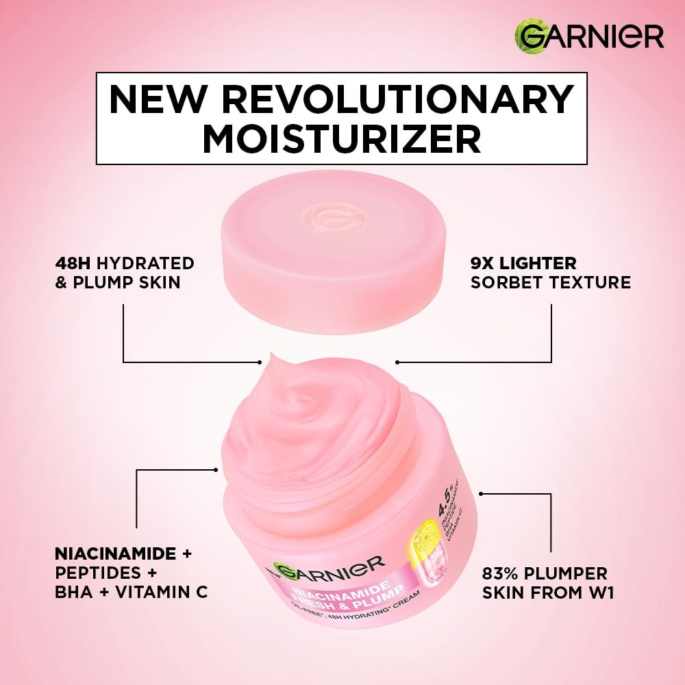 Fresh & Plump Niacinamide Sorbet Moisturizer, 4.5% Niacinamide Peptide BHA Vitamin C