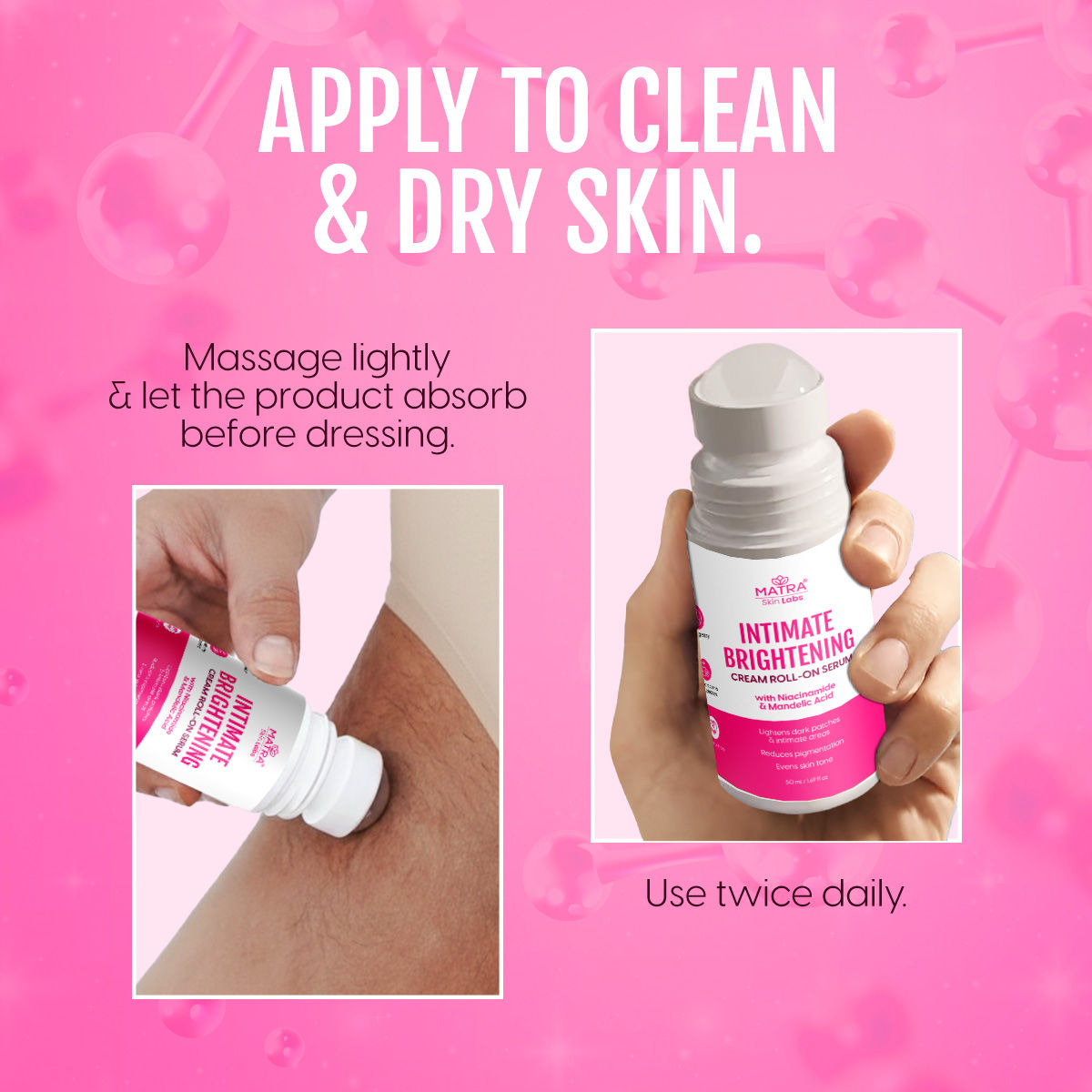 Skin Labs Intimate Brightening Cream Roll-On Serum for Lightening Dark Patches & Pigmentation