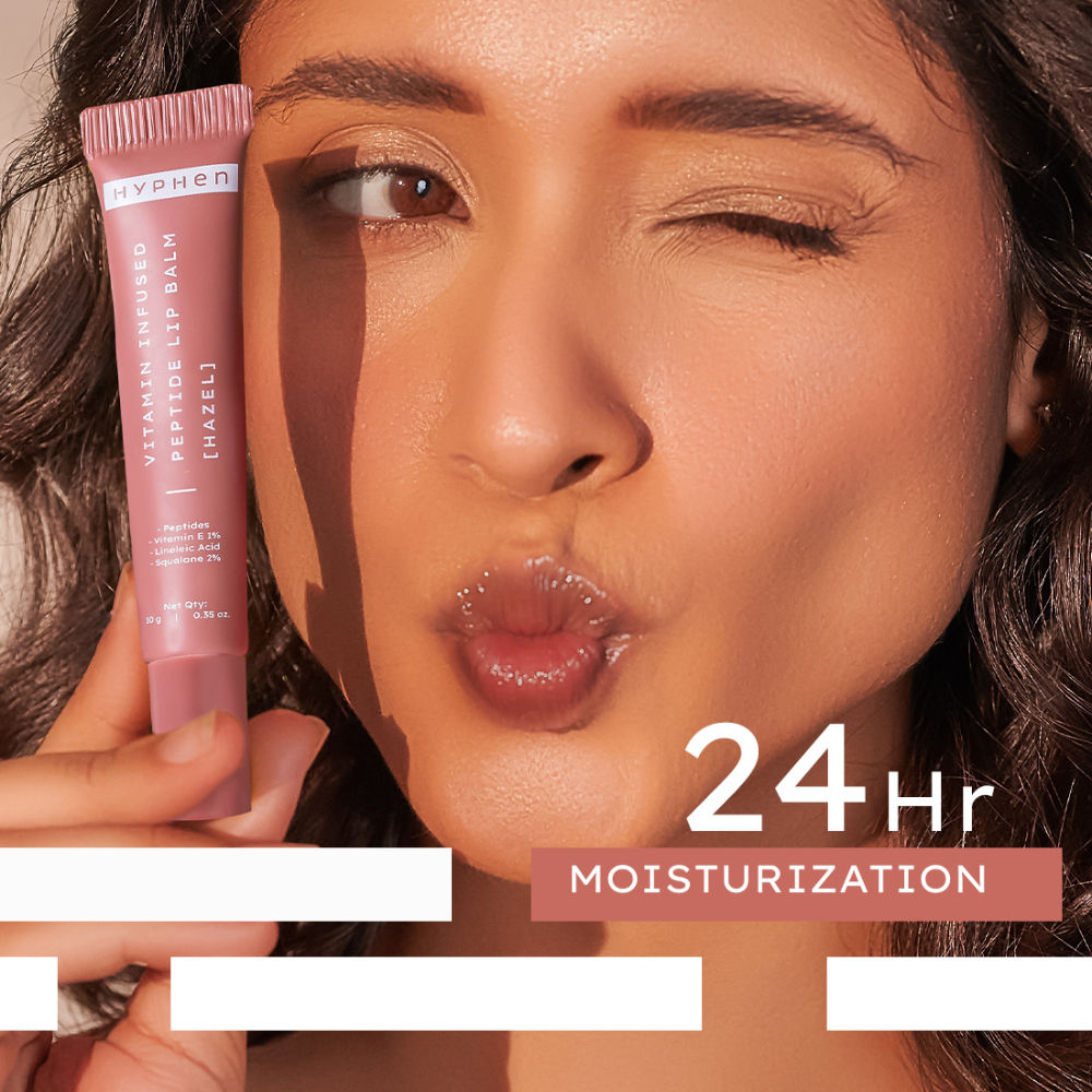 Tinted Lip Balm - Hazel, 1% Vit E, 2% Squalane & Peptides, Brightens, Moisturizes Dry Lips