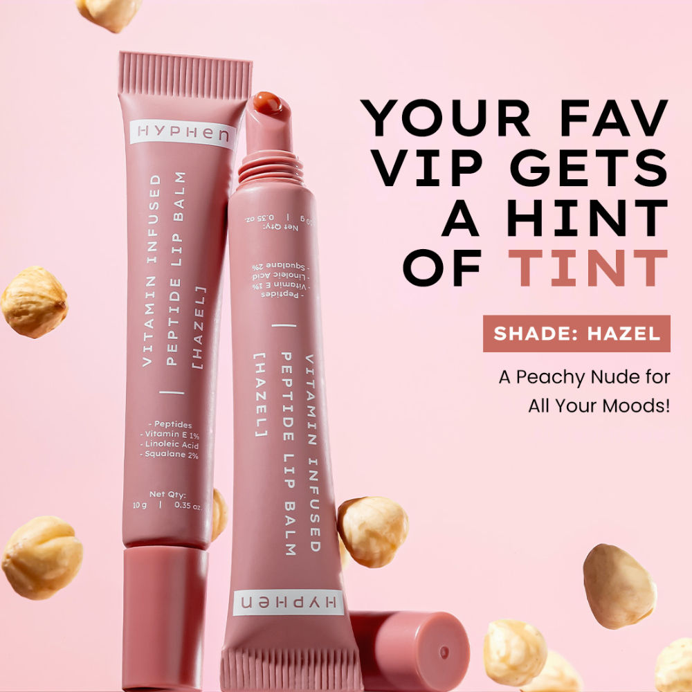 Tinted Lip Balm - Hazel, 1% Vit E, 2% Squalane & Peptides, Brightens, Moisturizes Dry Lips