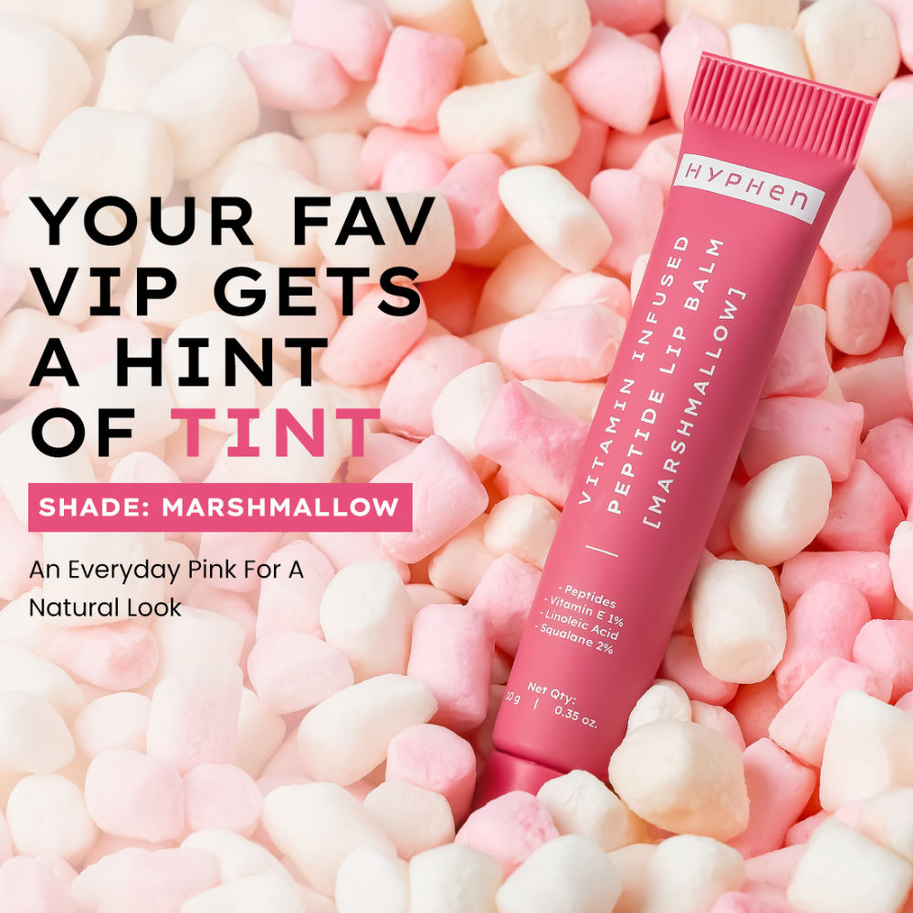 Tinted Lip Balm - Marshmallow, 1% Vit E, 2% Squalane & Peptides, Brightens & Moisturizes