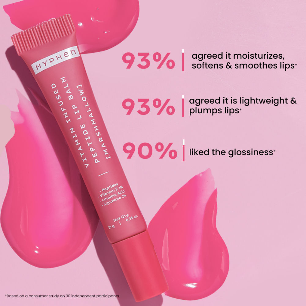 Tinted Lip Balm - Marshmallow, 1% Vit E, 2% Squalane & Peptides, Brightens & Moisturizes