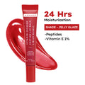 Tinted Lip Balm, Brightens Dark & Dry Lips - 1% Vitamin E, Peptide & Squalane - Jelly Glaze