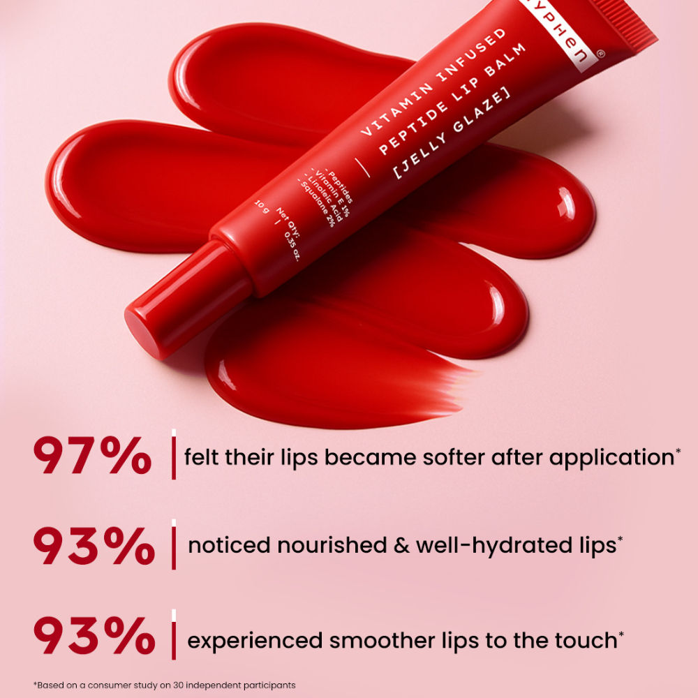 Tinted Lip Balm, Brightens Dark & Dry Lips - 1% Vitamin E, Peptide & Squalane - Jelly Glaze