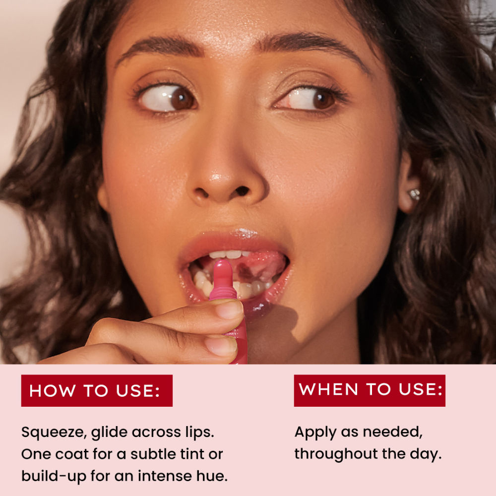 Tinted Lip Balm, Brightens Dark & Dry Lips - 1% Vitamin E, Peptide & Squalane - Jelly Glaze