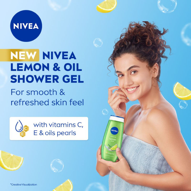Body Wash, Lemon & Oil Shower Gel, Pampering Care & Refreshing Scent of Lemon