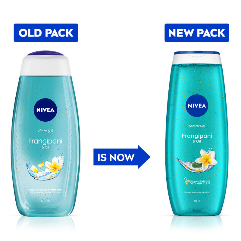 Body Wash, Frangipani & Oil Shower Gel, Pampering Care & Refreshing Scent of Frangipani Flower