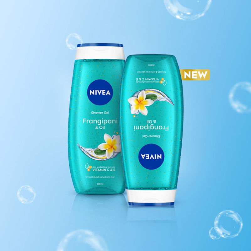 Body Wash, Frangipani & Oil Shower Gel, Pampering Care & Refreshing Scent of Frangipani Flower