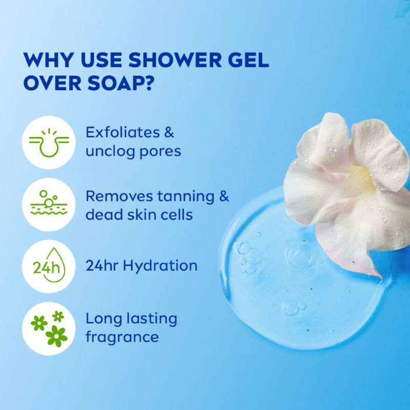 Body Wash, Frangipani & Oil Shower Gel, Pampering Care & Refreshing Scent of Frangipani Flower