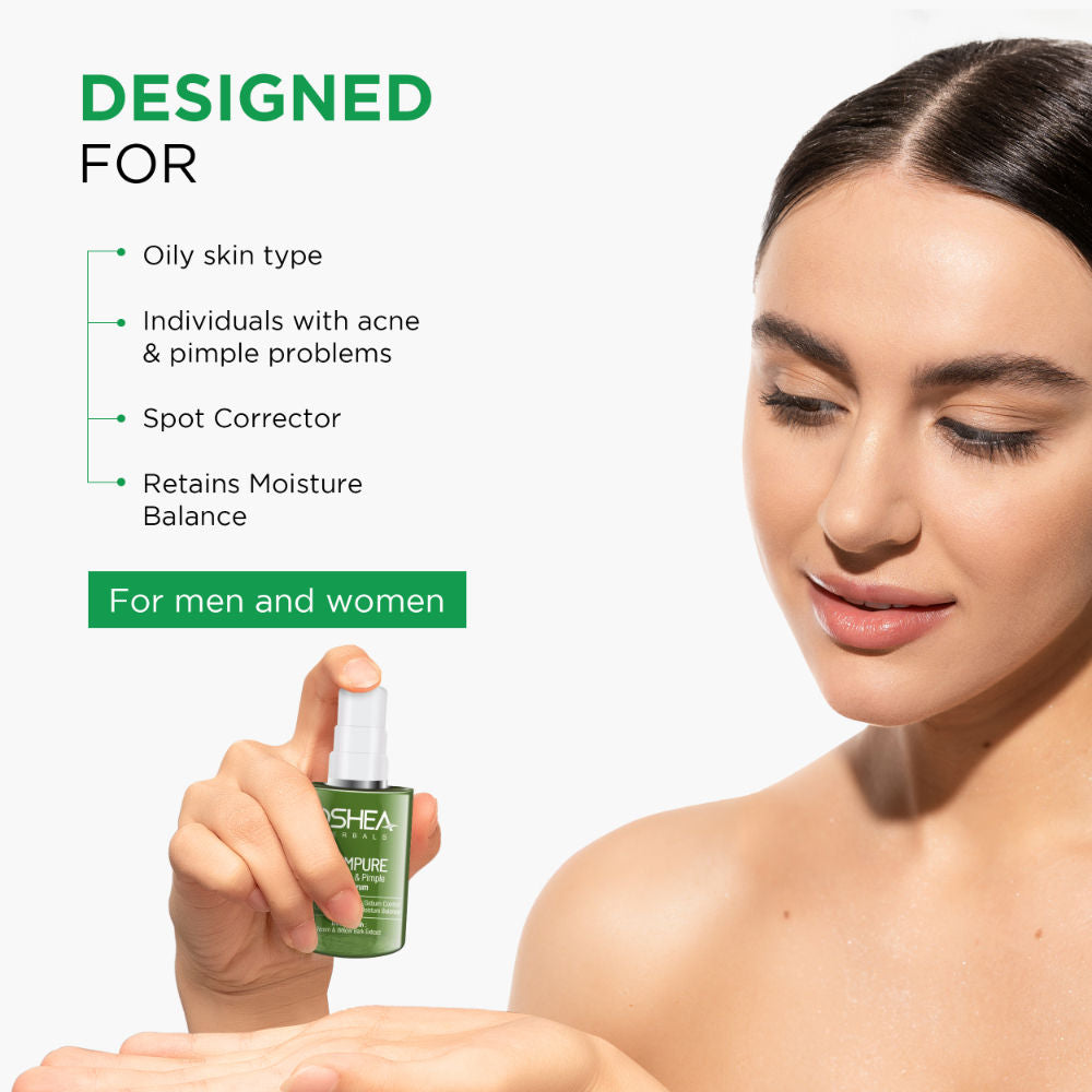 Neempure Anti-Acne Face Serum With Neem & Willow Bark Extracts Reduces Acne & Pimples
