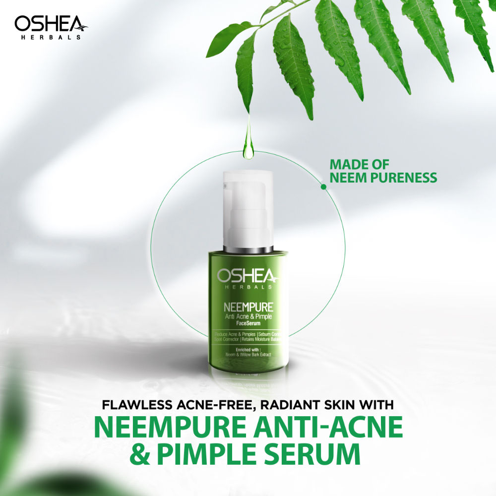 Neempure Anti-Acne Face Serum With Neem & Willow Bark Extracts Reduces Acne & Pimples