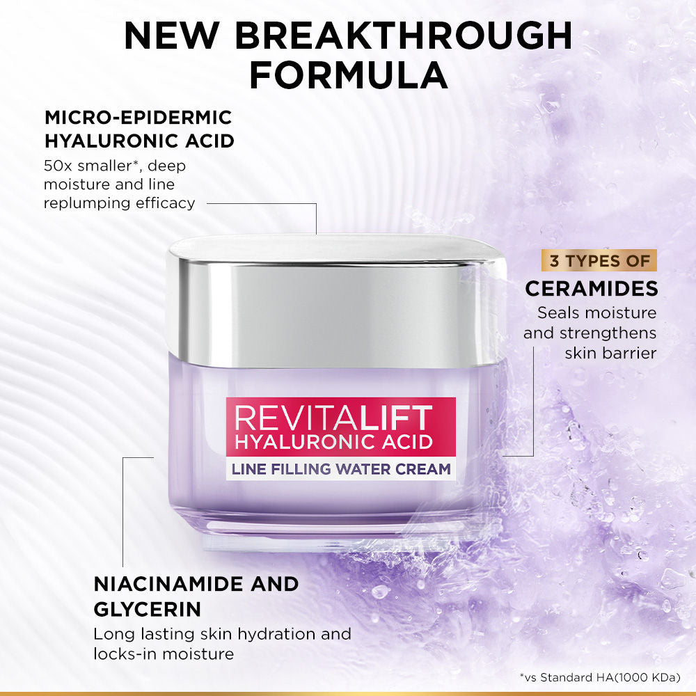 Hyaluronic Acid Line Filling Water Cream with Ceramides for Hydration & Barrier Repair