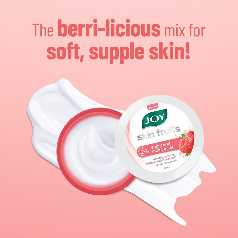 Skin Fruits Soft Moisturizer For Face & Body with Berries & Vitamin E - Lightweight & Oil Free