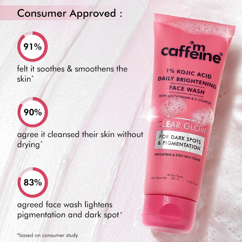 CLEAR GLOW 1% Kojic Acid Daily Brightening Face Wash