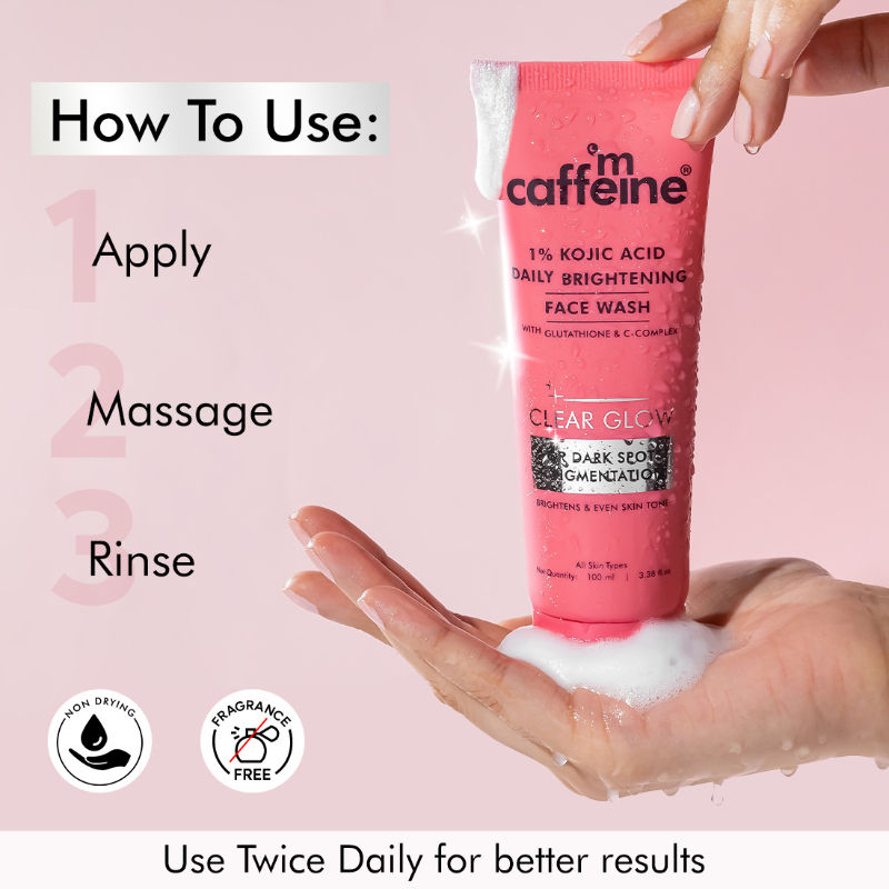 CLEAR GLOW 1% Kojic Acid Daily Brightening Face Wash