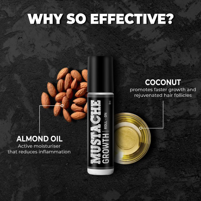 Mustache Growth Roll On Promotes hair growth Stimulates Hair Follicles