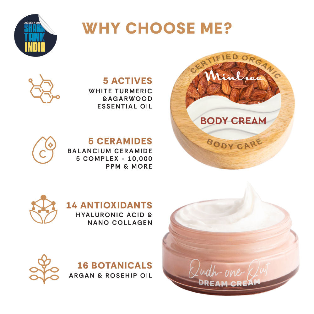 Organic Moisturizing Oud Body Butter For Dry Skin with Ceramides|Body Butter for Men&Women