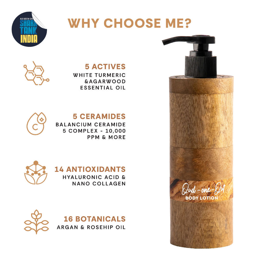 Organic Oud Moisturizing Body Lotion for Dry Skin with Ceramide|Body Lotion for Men&Women