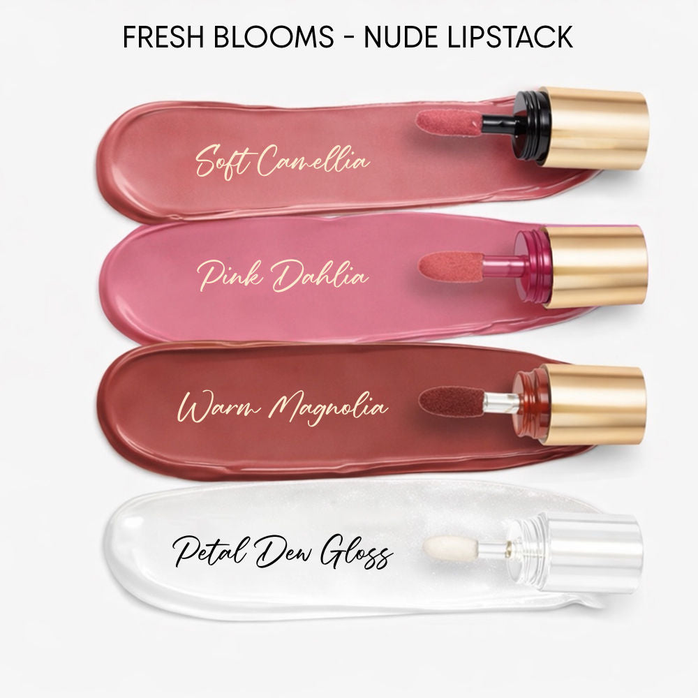 4-in-1 Bold Shade Lip Stack - Travel Friendly Matte Liquid Lipsticks with Gloss