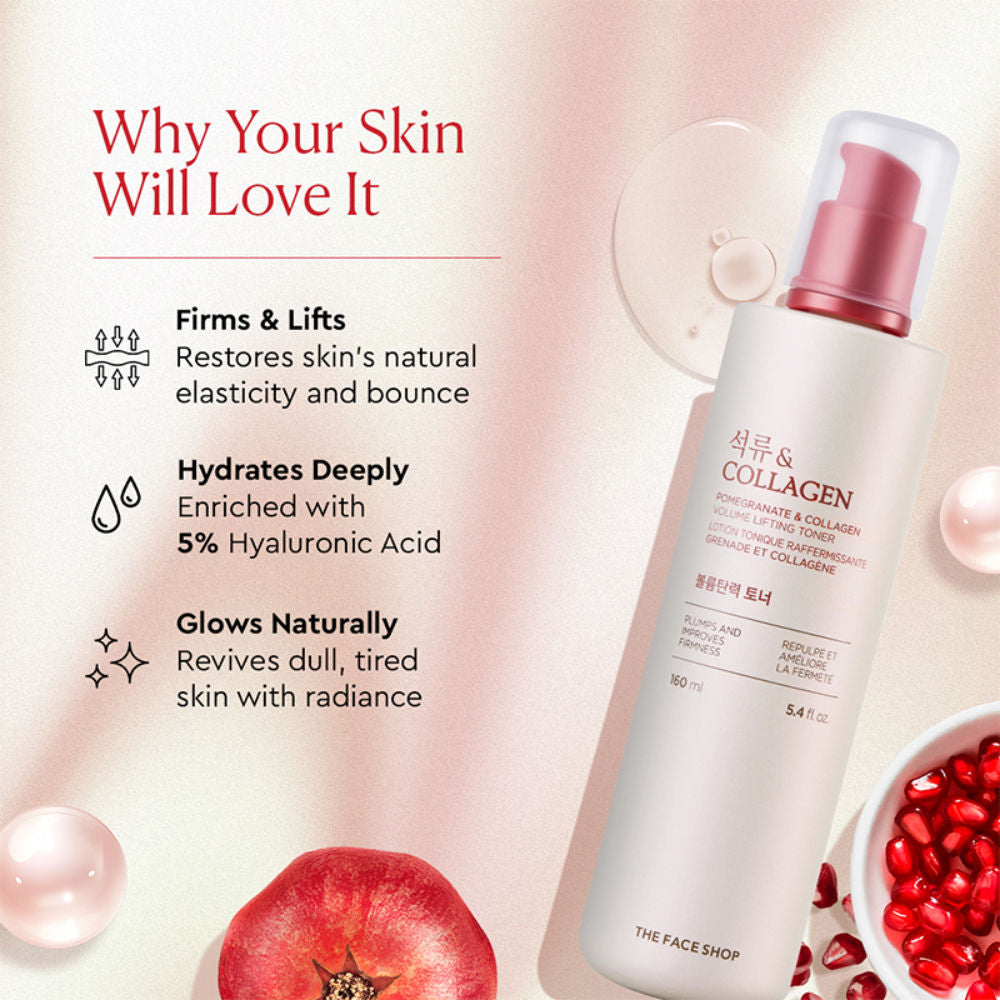 Collagen & Pomegranate Korean Toner with Hyaluronic Acid - Best in Anti Aging