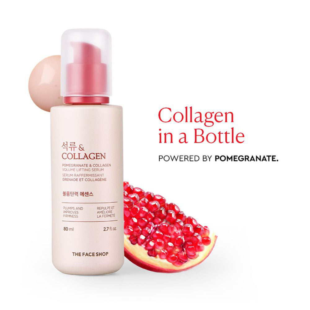 Pomegranate And Collagen Serum, With 10% Collagen & Hyaluronic Acid, For Skin Firming